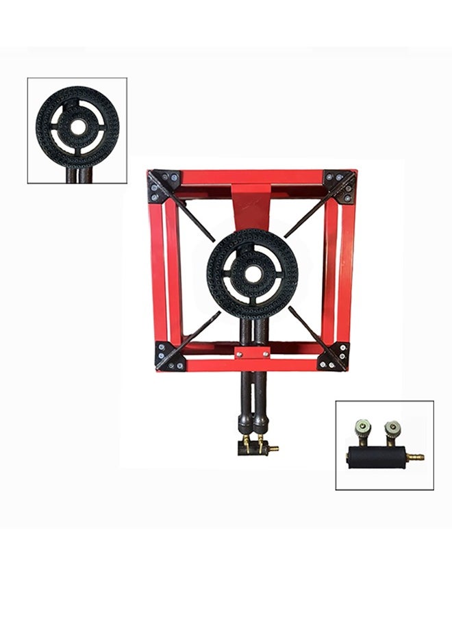 Majestic Cast Iron Heavy-Duty Single Burner Stove 35X35X23 Cm, Multi-Layer Burner For Superior Flame, Ideal For Home And Outdoor Cooking  - Image 5