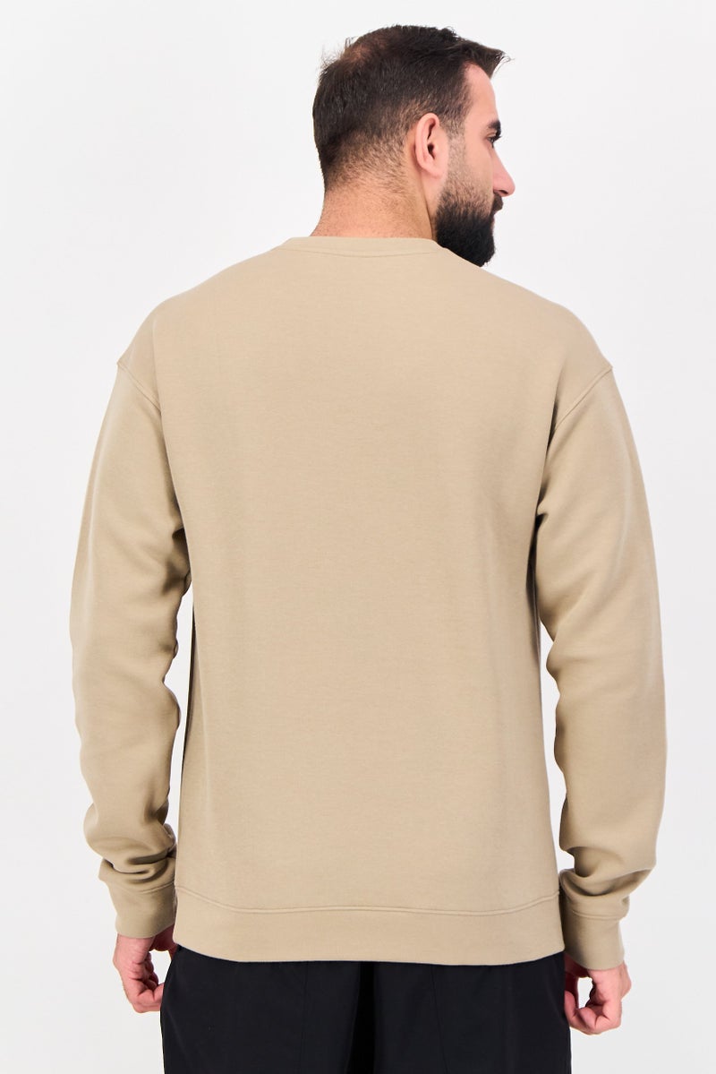 Reebok Men Sportswear Fit Long Sleeve Outdoor Sweatshirt, Taupe - Image 3