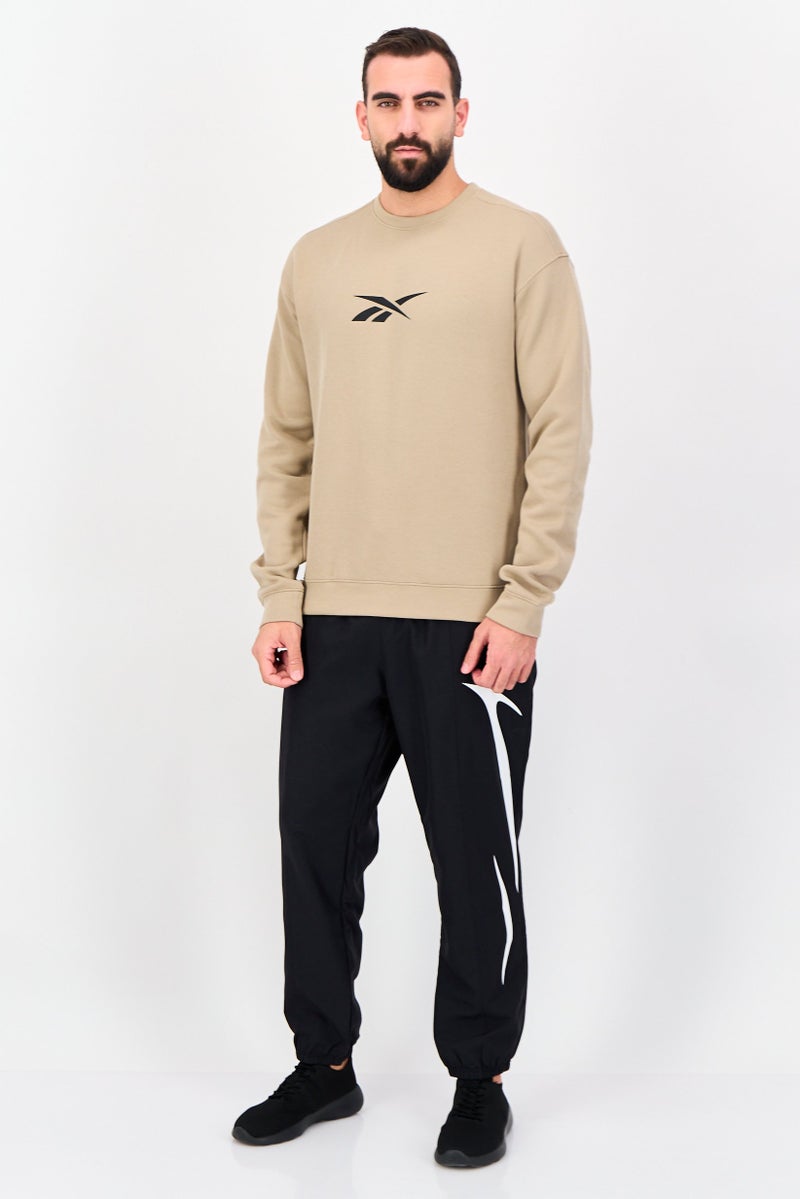 Reebok Men Sportswear Fit Long Sleeve Outdoor Sweatshirt, Taupe - Image 4