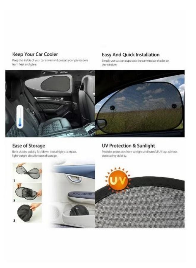Loquat 2pcs Car Sunshade Mesh Diagonal Gear Fixed Car Window Sunshade Side Window Car Sunshade Sunscreen Heat Insulation Provide Glare And Uv Protection Currency - Image 3