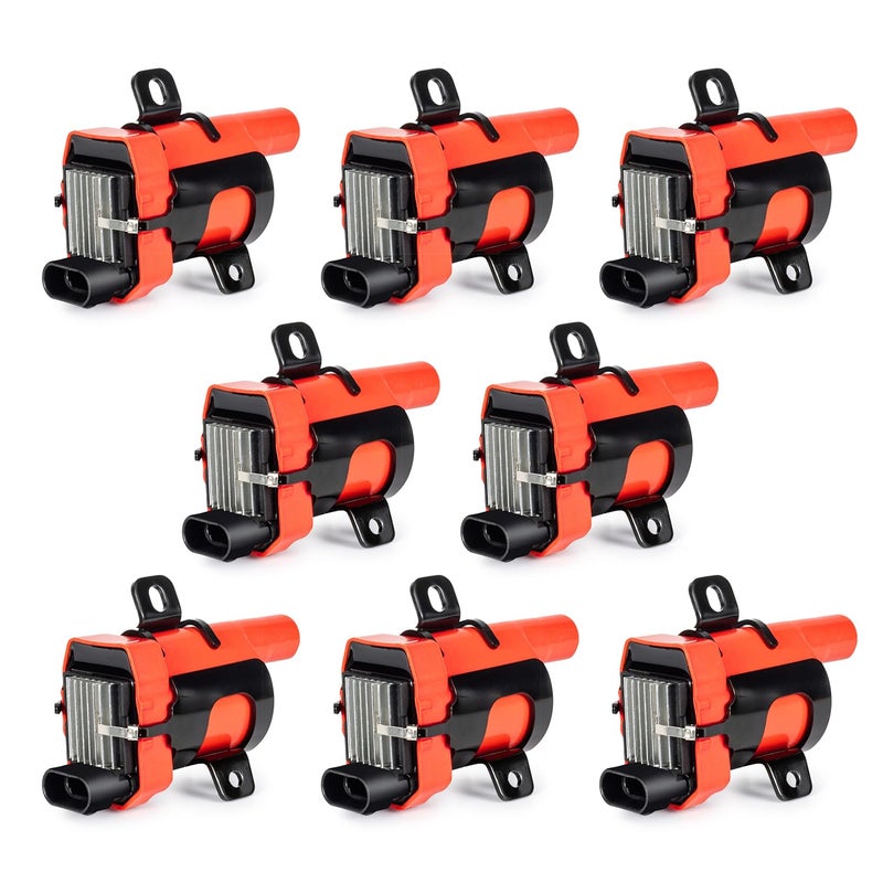 ENA 8 Round Red Ignition Coil Pack V8 53 60 Compatible with GMC Chevy Silverado 1500 2500 Tahoe Suburban Express Sierra Yukon Savana Escalade 2000 2001 2002 2003 2004 2005 2006 Replaces UF262 D585