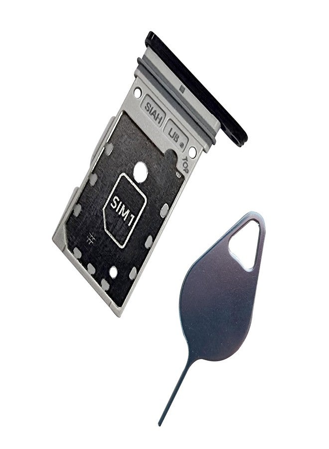Eaglewireless Dual SIM Tray and Micro SD Card Tray Holder Slot with Rubber Waterproof Gasket Ring Replacement for Samsung Galaxy S23 Ultra 5G-Phantom Black - Image 1