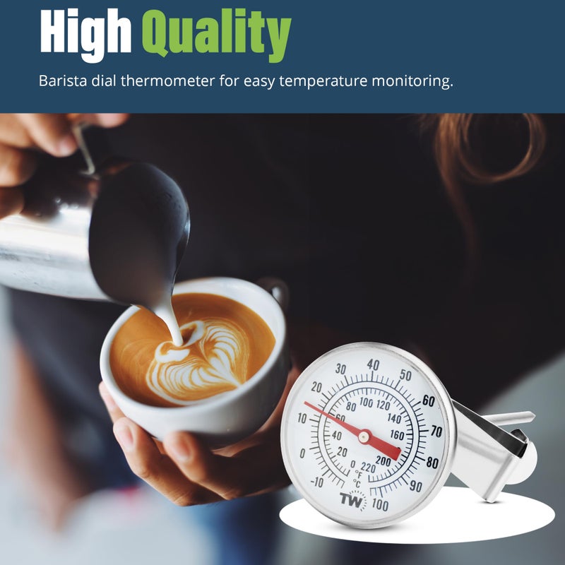 Thermometer World Milk Thermometer for Steaming Milk - Pot Thermometer for Yogurt, Coffee and Cheese Making Supplies with Clip Espresso Machine Accessories Bar Coffee Thermometer for Frothing Milk 165mm Probe - Image 5
