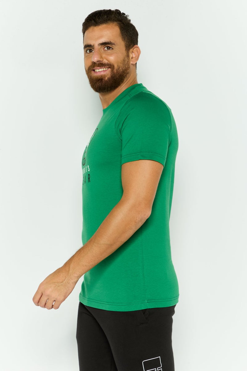 PUMA Men Sportswear Fit Short Sleeves Training T-Shirt, Green Combo - Image 2