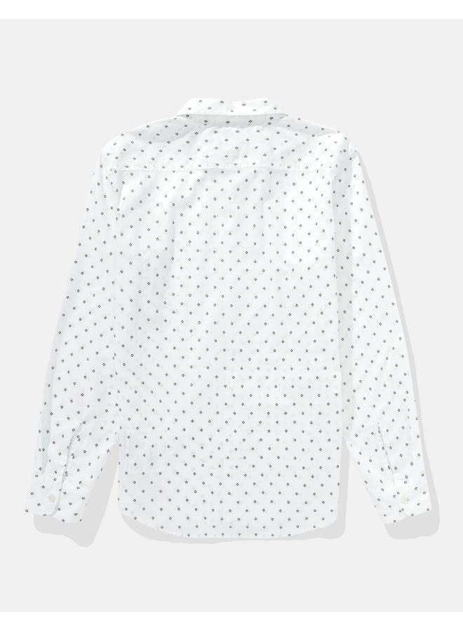 امريكان ايجل قميص بأزرار مطبوع بقصة ضيقة للاستخدام اليومي - Image 2