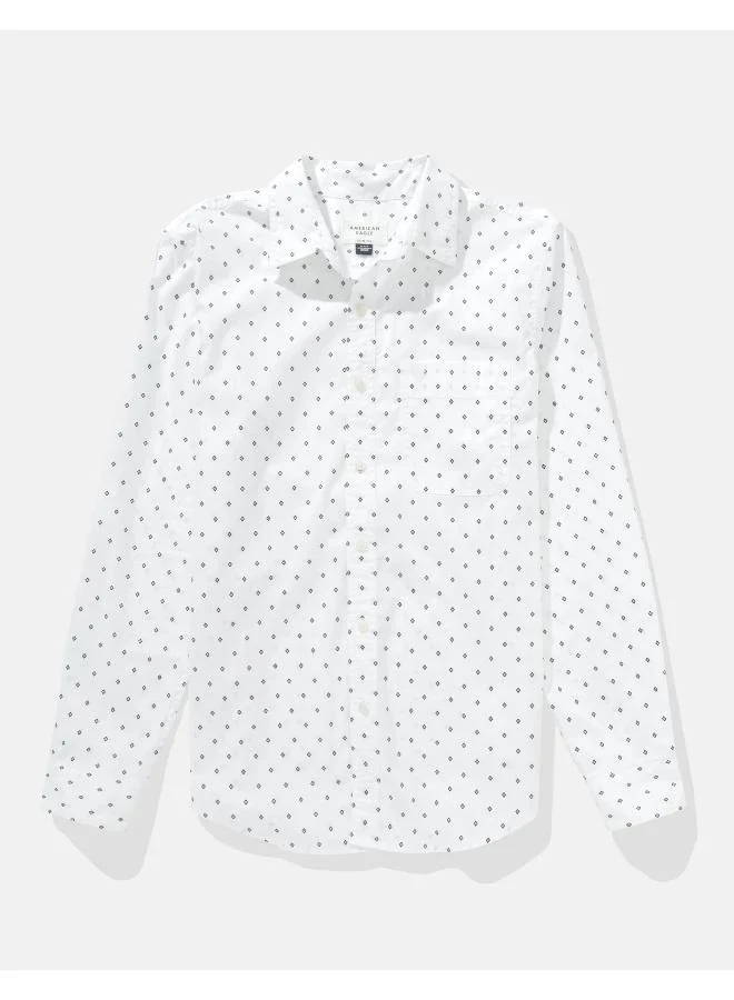 American Eagle AE Slim Fit Everyday Printed Button-Up Shirt