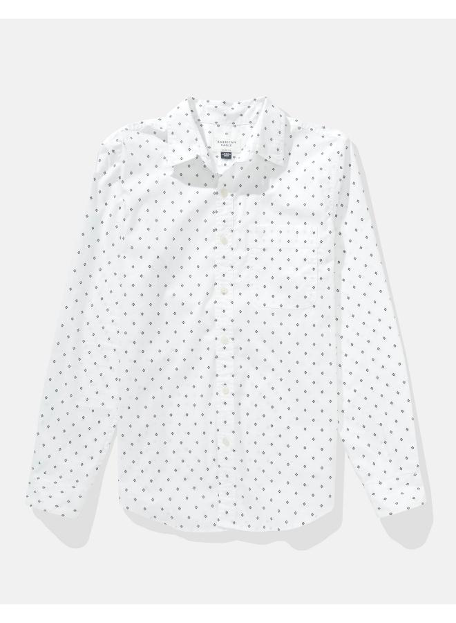 امريكان ايجل قميص بأزرار مطبوع بقصة ضيقة للاستخدام اليومي - Image 3