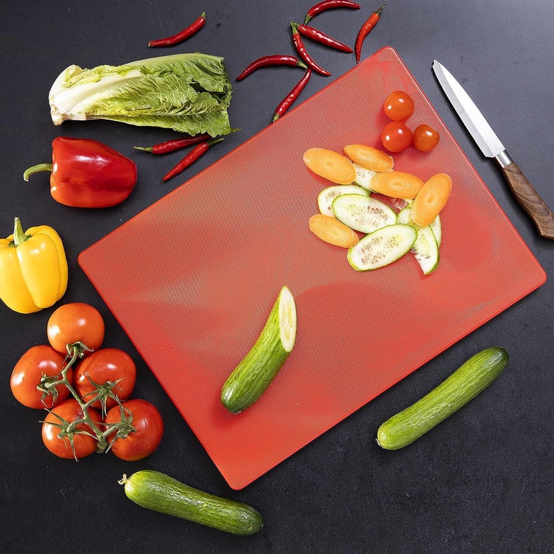 PAUL SONS Commercial Cutting BoardChopping Board for Kitchen Plastic Chopping Board with Anti Slip Surface Size 18 x 12 x 12 Red Pack of 1Pc - Image 2