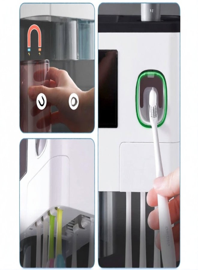 Gray Flush-free Braces 2 Cups Wall-mounted Toothbrush Holder - Image 4