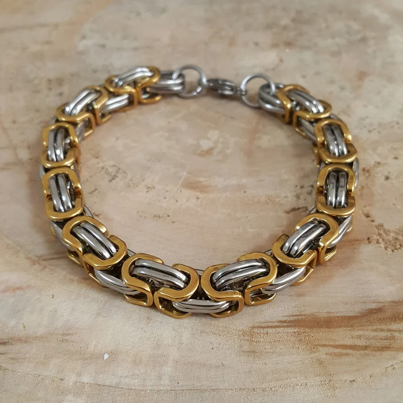 Chavin Bold King Model 8 Mm. Gray Steel Men's Bracelet Df14Sr
