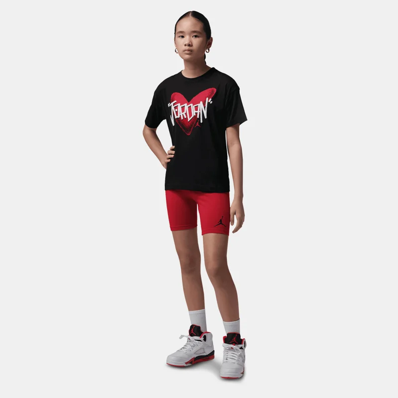 Jordan Black Kids' Heart Sketch T-Shirt  | Best Price UAE