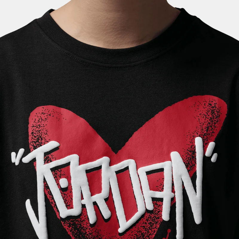 Jordan Black Kids' Heart Sketch T-Shirt  | Best Price UAE
