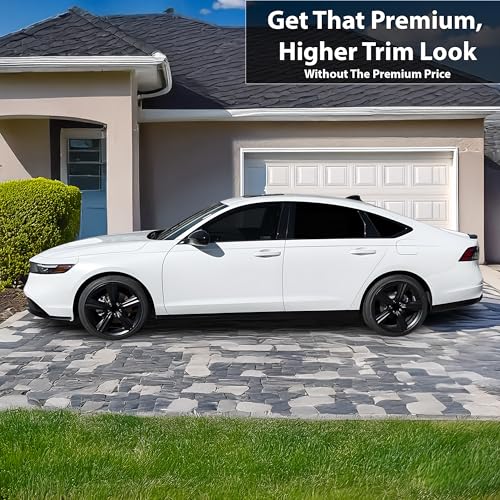BOGAR TECH DESIGNS for Honda Accord 20232026 Side Window Chrome Delete Precut Vinyl Trim Overlay Gloss Black Blackout Appearance - Image 3