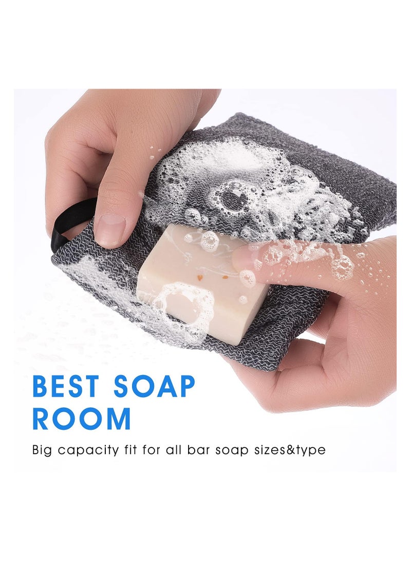 Soap Bag Soap Bag (6-Pack) Ideal for Body Scrub, Save Soaps, Natural Fiber eco Soap Bags for Foaming and Drying, Organic Soap Bag With Pouch Holder for Shower Bath  - Image 3