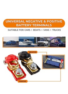 Oasisgalore Negative & Positive Battery Terminals，Clamps Connectors Applicated in Car,Van and More  - Image 2