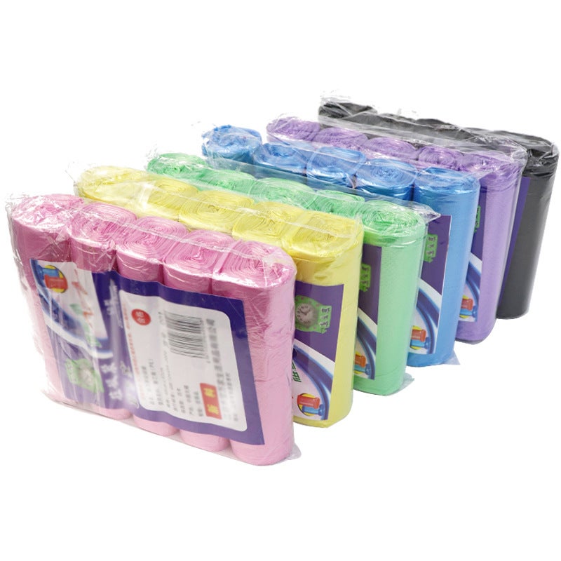Garbage Bag Household Color Garbage Bag Kitchen Large Flat Mouth Disposable Thickened Garbage Bag 5 Rolls/Pack - Image 4