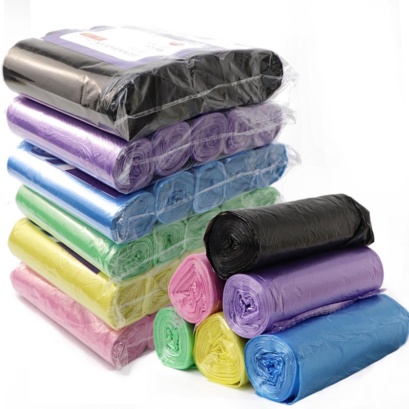 Garbage Bag Household Color Garbage Bag Kitchen Large Flat Mouth Disposable Thickened Garbage Bag 5 Rolls/Pack - Image 2