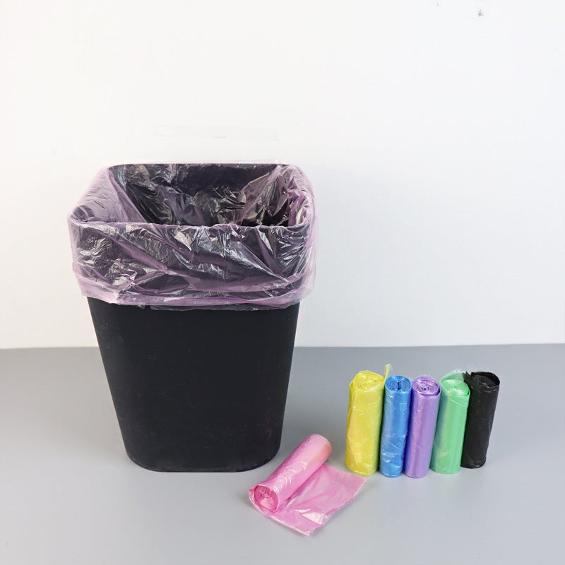 Garbage Bag Household Color Garbage Bag Kitchen Large Flat Mouth Disposable Thickened Garbage Bag 5 Rolls/Pack - Image 3