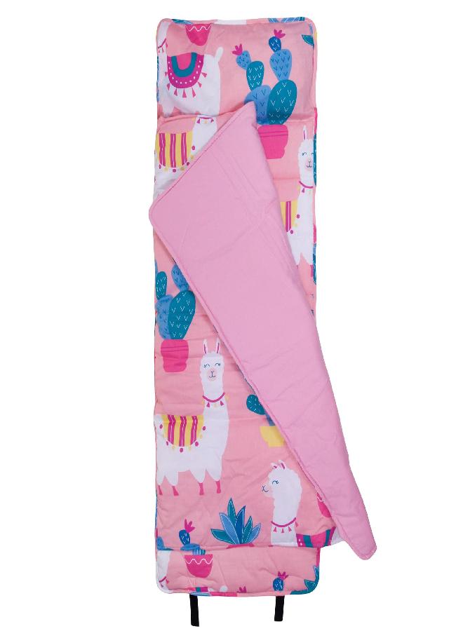 Wildkin Wildkin Original Nap Mat with Reusable Pillow for Boys & Girls, Perfect for Elementary Sleeping Mat, Features Hook & Loop Fastener, Cotton Blend Materials Nap Mat for Kids (Llamas and Cactus Pink)  - Image 3