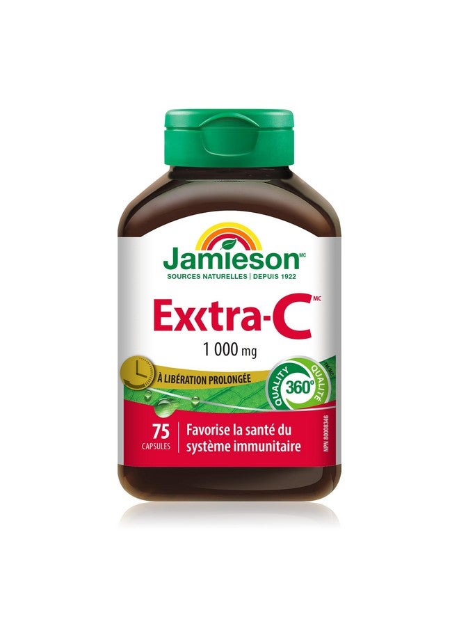 Jamieson Extra-C 1000mg 75 Vitamin-C Capsules - Image 2