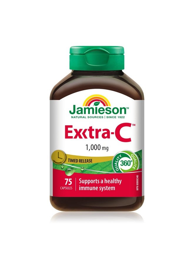 Jamieson Extra-C 1000mg 75 Vitamin-C Capsules - Image 1