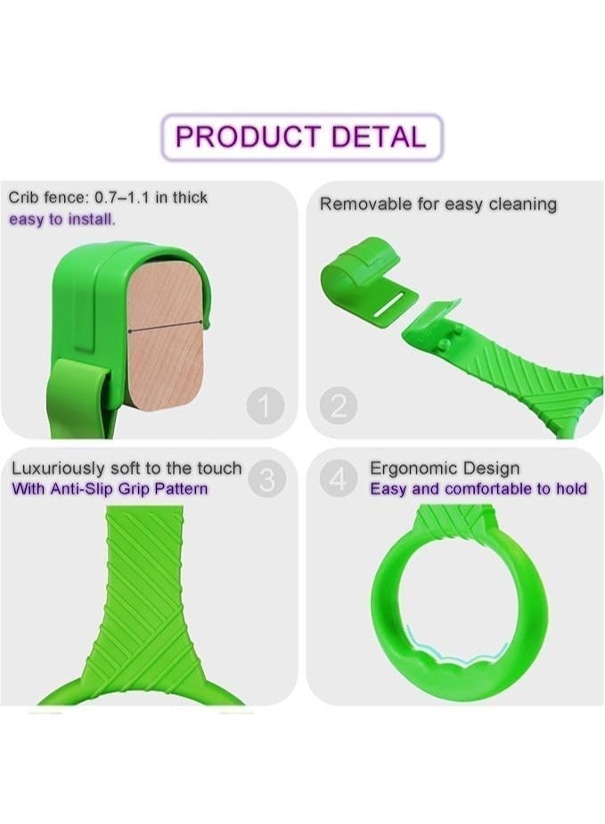 HZYH 5 PCS Baby Playpen Pull Up Rings, Soft Bending Plastic Handles for Infants Toddlers, Ergonomic Design to Assist Standing and Walking, 5 Bright Colors, Fits Most Playpens, Easy to Install - Image 5