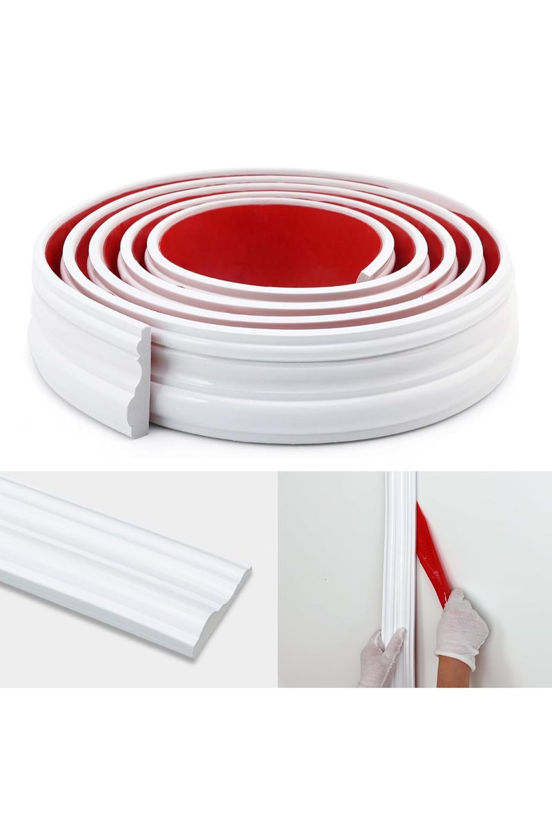 GUDOO Peel and Stick Wall Molding Trim, Flexible Strip for Mirror Frame, Chair Rail Moulding, Wall Protection and Home DIY Decoration 39.37inch - Image 1