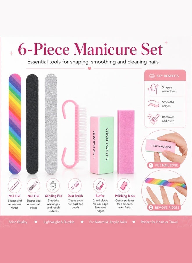 MARGOUN 6-Piece Manicure Set Essential Nail Shaping & Smoothing Kit - Image 2