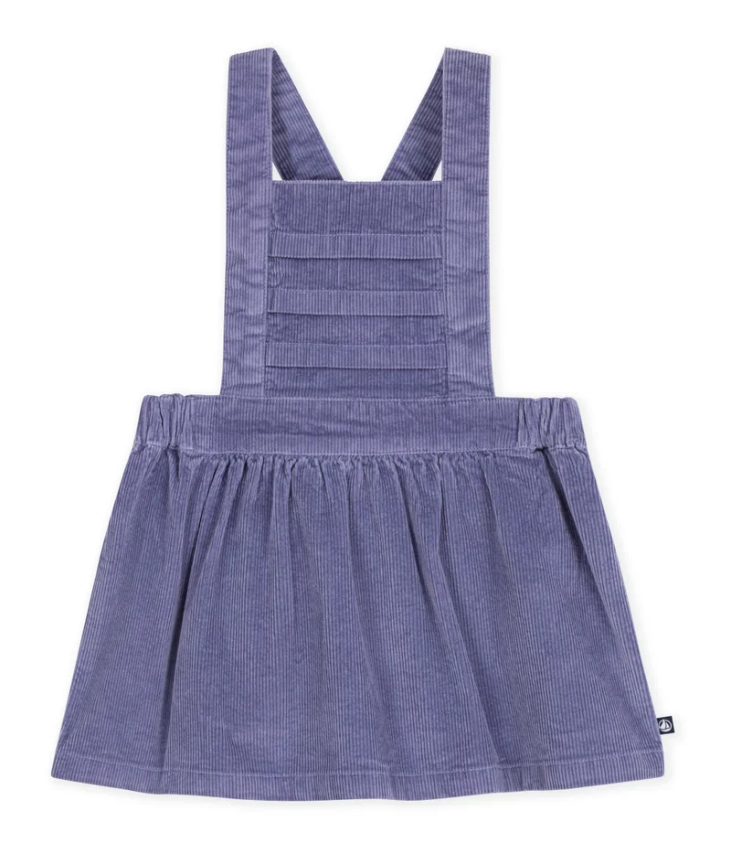 Petit Bateau Babies' Long-Sleeved Plain Corduroy Dress