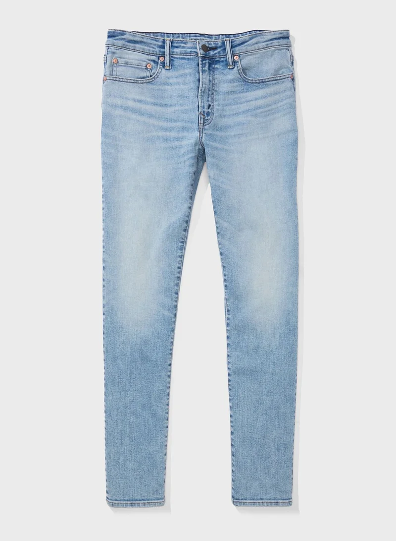 American Eagle Airflex+ Light Wash Straight Jeans