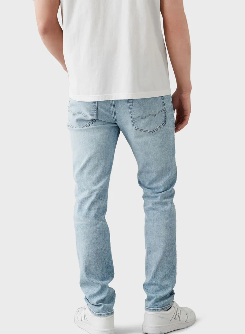 American Eagle Airflex+ Light Wash Straight Jeans