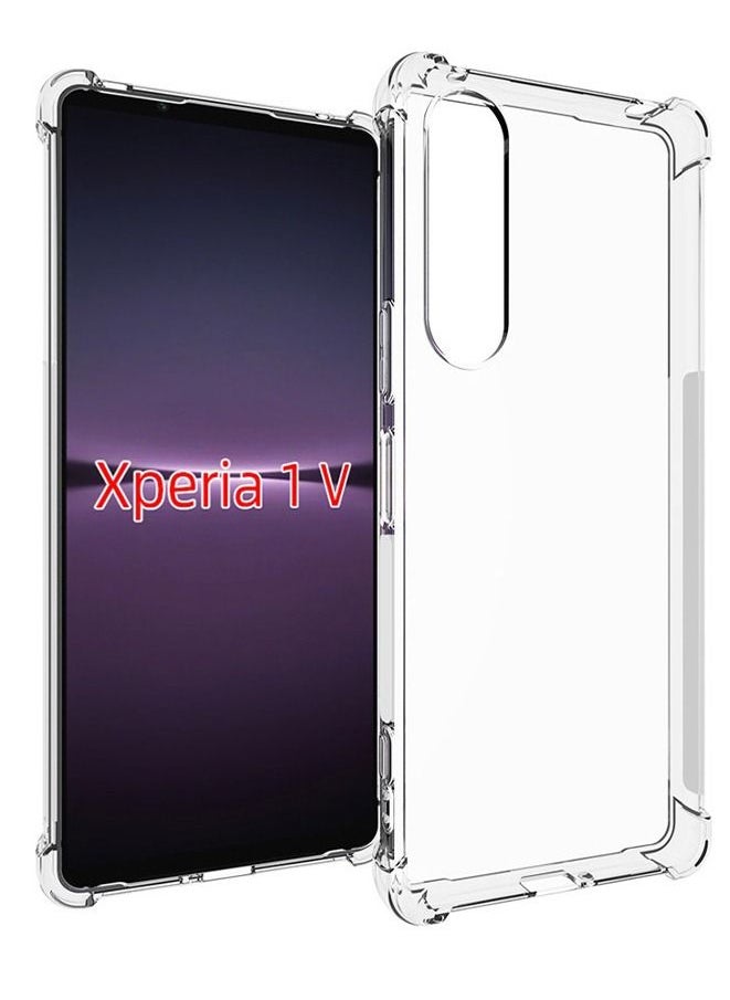 Generic Case for Sony Xperia 1 V, Shock-Resistant Flexible TPU Gasbag Protection Rubber Soft Silicone Anti Drop Phone Cover  - Image 1