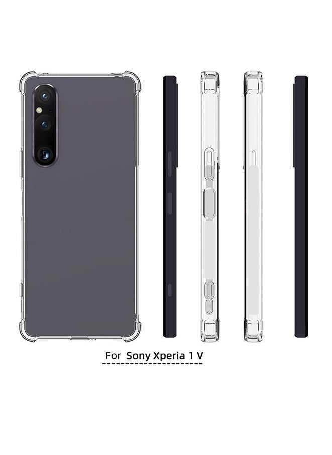Generic Case for Sony Xperia 1 V, Shock-Resistant Flexible TPU Gasbag Protection Rubber Soft Silicone Anti Drop Phone Cover  - Image 3