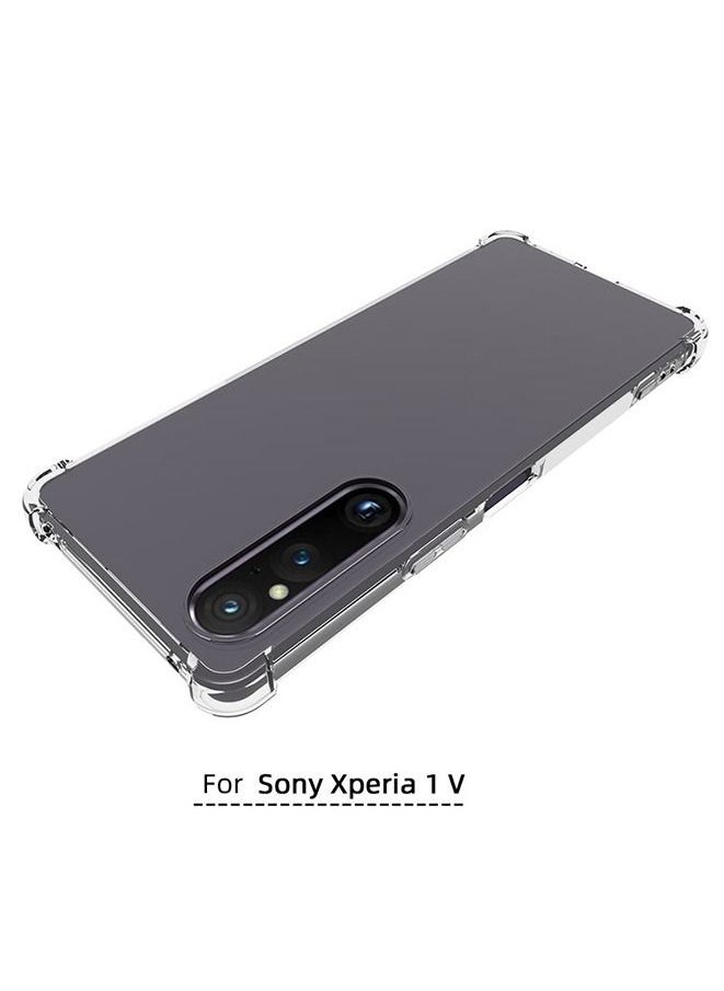 Generic Case for Sony Xperia 1 V, Shock-Resistant Flexible TPU Gasbag Protection Rubber Soft Silicone Anti Drop Phone Cover  - Image 2