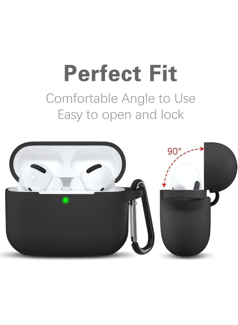 Silicone Case for AirPods Pro 3 (2025) with Keychain Neck – Shockproof Protective Silicone Skin, Supports Wireless Charging, Slim Fit (Black) - Image 4