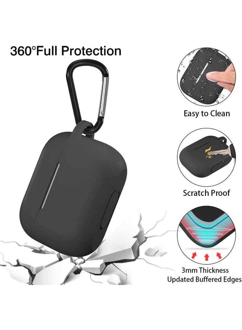 Silicone Case for AirPods Pro 3 (2025) with Keychain Neck – Shockproof Protective Silicone Skin, Supports Wireless Charging, Slim Fit (Black) - Image 3