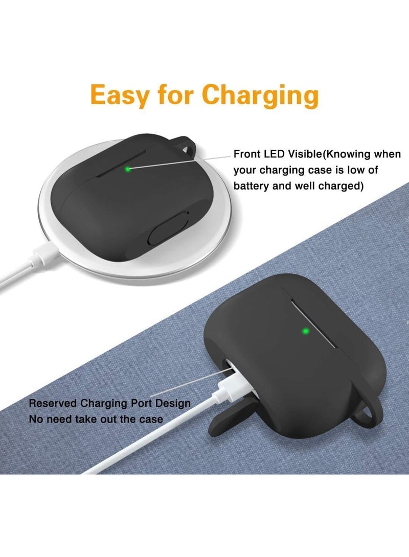 Silicone Case for AirPods Pro 3 (2025) with Keychain Neck – Shockproof Protective Silicone Skin, Supports Wireless Charging, Slim Fit (Black) - Image 2