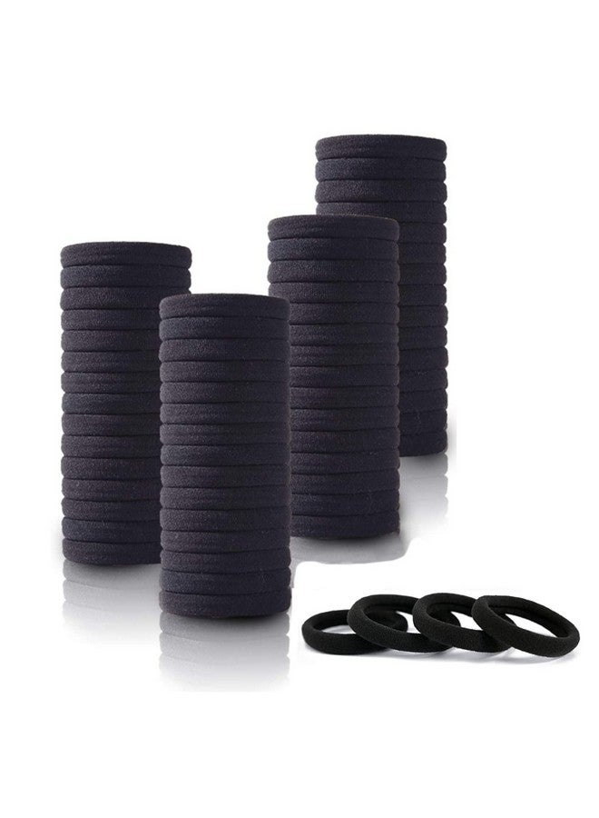WANBY Hair Ties Big Seamless Black Hair Bands Soft Elastics Ponytail Holders Hair Ties for Girls Toddler (100Pcs) - Image 1
