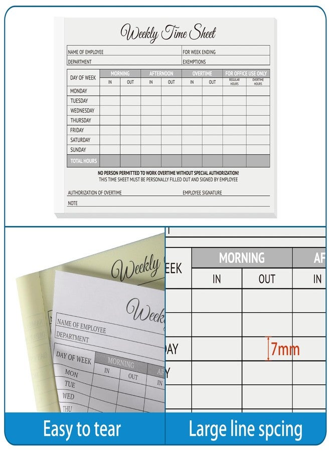 suituts 6 Pack Employee Weekly Time Sheets, 5.5 x 8.5 Inch - Image 3