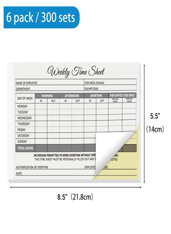 suituts 6 Pack Employee Weekly Time Sheets, 5.5 x 8.5 Inch - Image 2