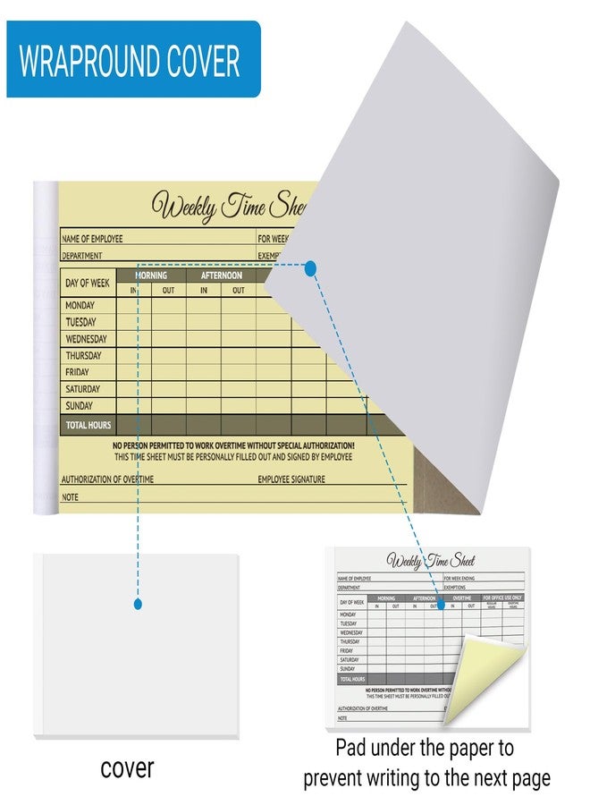 suituts 6 Pack Employee Weekly Time Sheets, 5.5 x 8.5 Inch - Image 4