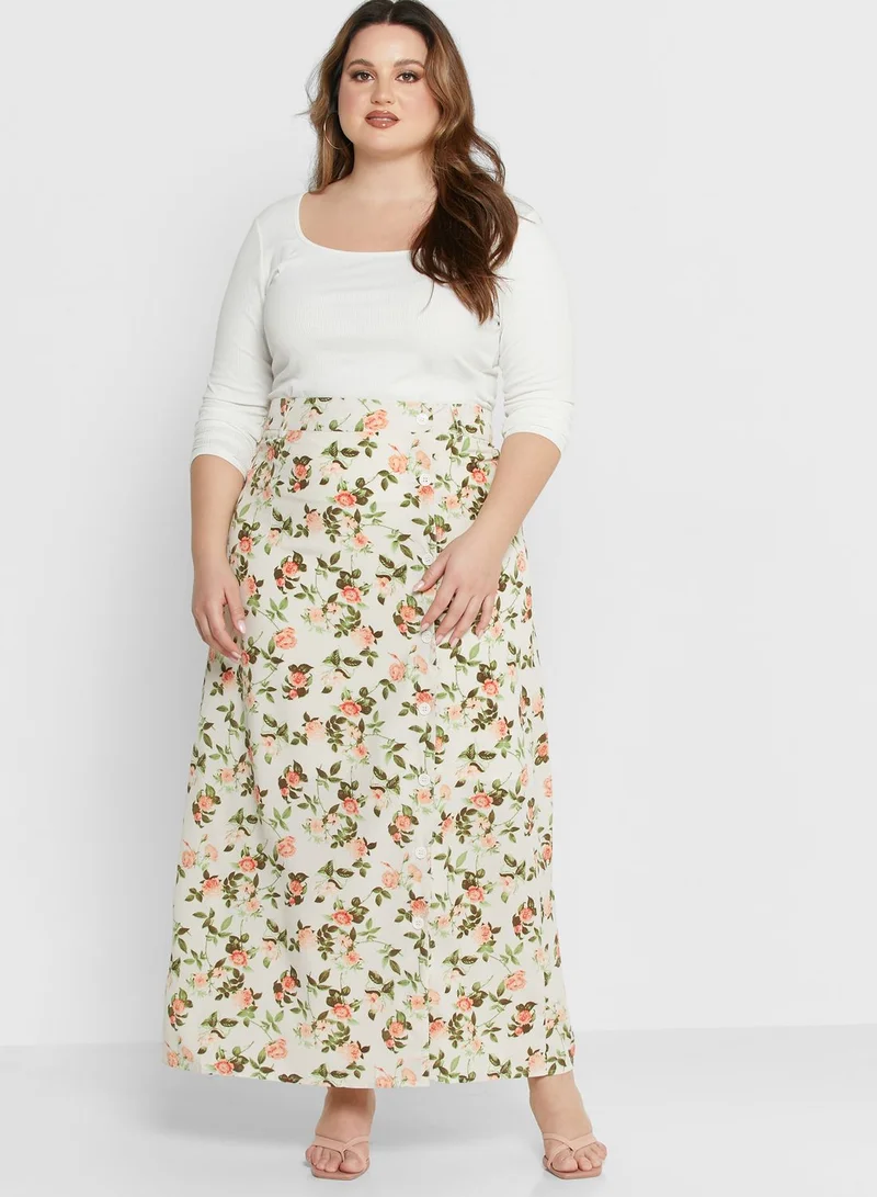 Ella Plus Floral Print Skirt