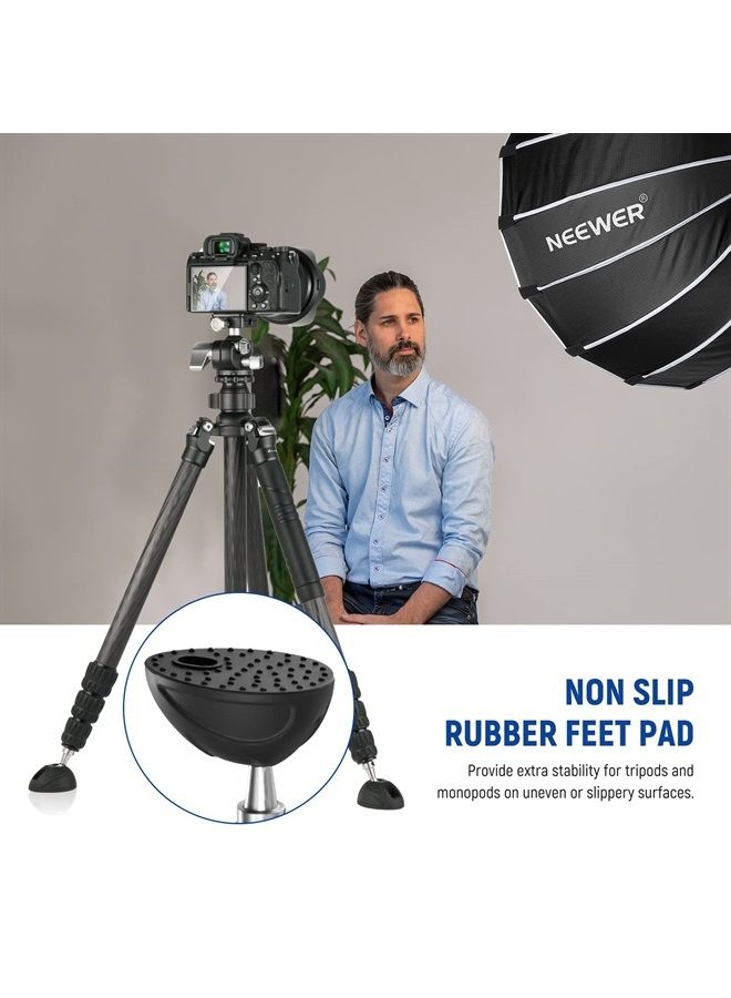 NEEWER Universal Tripod Feet Pad with Detachable Tripod Spikes, 3 Set Non Slip 60mm Diameter Tripod Monopod Rubber Feet Spikes Replacement with 3/8" Screw, Extra Stability and Flexible Angle - Image 3