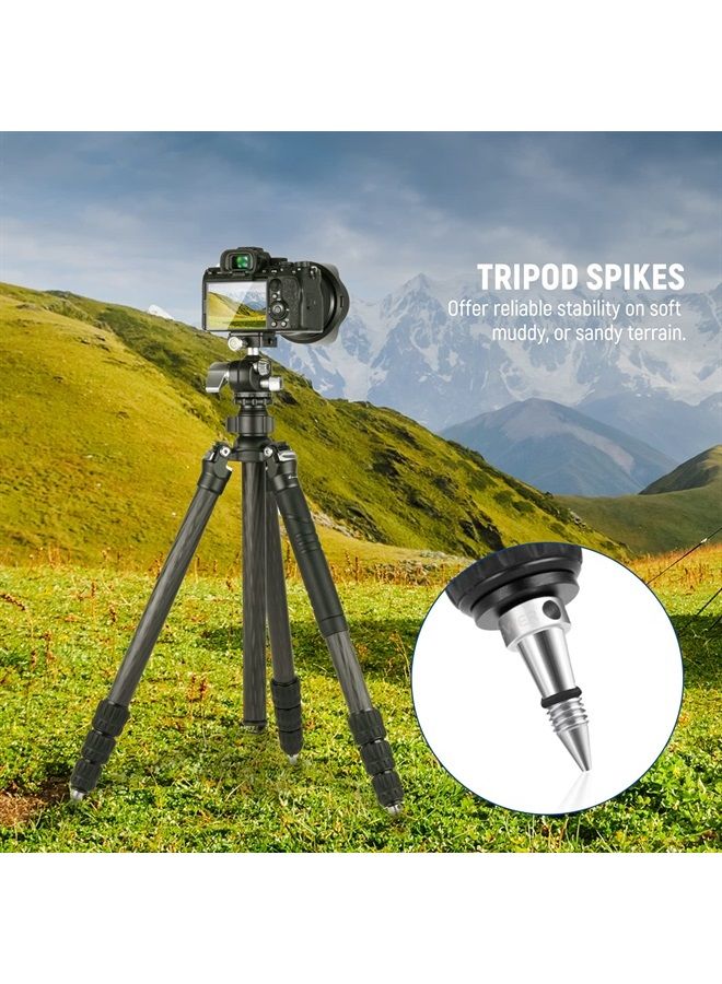 NEEWER Universal Tripod Feet Pad with Detachable Tripod Spikes, 3 Set Non Slip 60mm Diameter Tripod Monopod Rubber Feet Spikes Replacement with 3/8" Screw, Extra Stability and Flexible Angle - Image 4