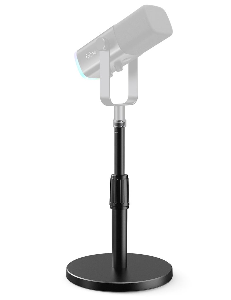 FIFINE Desktop Microphone Stand, Heavy-Duty Metal Adjustable Table Mic Stand with 5/8" Male to 3/8" Female Screw Adapter, 4 Non-Slip Pads Compatible with Microphones for Recording, Streaming-BS1 - Image 1