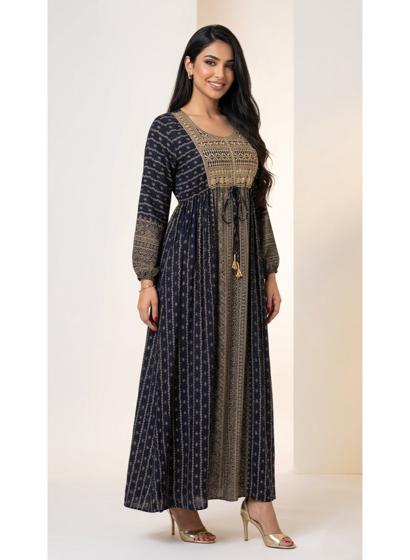 BHNS Embroidered women's jalabiyas, women's jalabiyas, luxurious jalabiyas, 2026 dresses, evening jalabiyas in large and small sizes, Moroccan kaftans, oriental Eid dresses, Emirati abayas for women, gifts, draa'a dresses for Eid, Gulf shirts, Moroccan women's shirts, gifts, abayas, Kuwaiti jalabiyas - Image 2