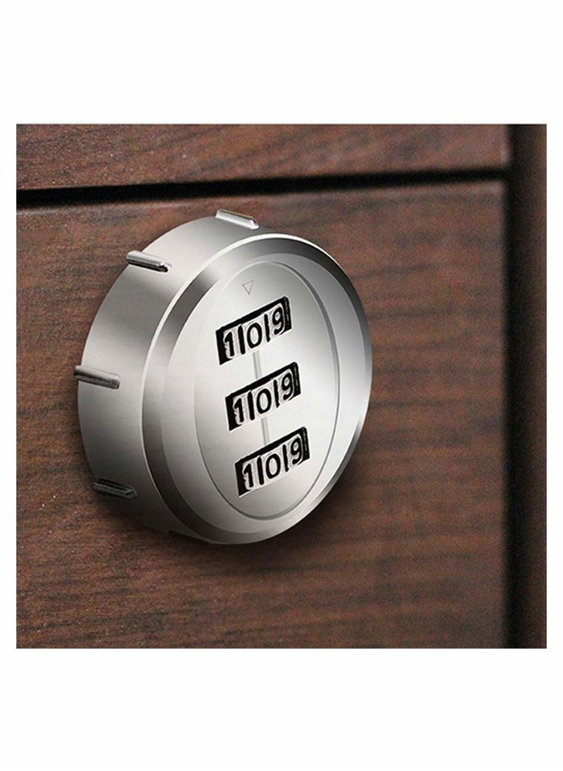 Y&D - Combination Cam Lock 20mm Cylinder Length 3 Digit Code Security Locks for 12 to 16mm Wooden Wardrobe Arcade Cupboard Drawer Mailbox Silver - Image 1