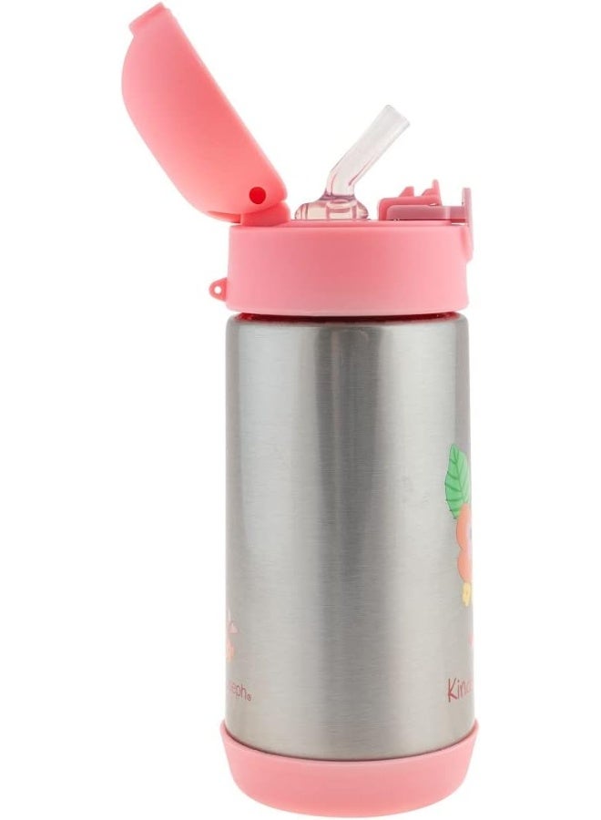 Stephen Joseph Double Wall Stainless Steel Bottles, Insulated Water Bottle for Kids Toddlers, Vacuum Insulated Bottle with Straw, BPA-Free Water Bottle â€“ 11.8 Ounces, FLORAL - Image 3