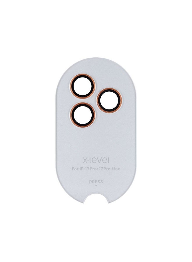 X-LEVEL AR-Spotlight Series For  iPhone 17 Pro Max / 17 Pro Tempered Glass Lens Protector Camera Lens Film - Orange - Image 5