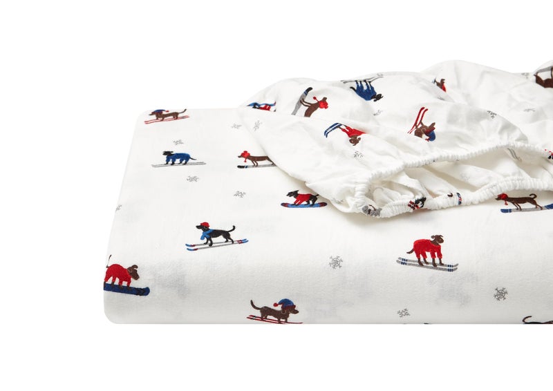 Eddie Bauer - Flannel Sheets Queen Size, Anti-Pilling & Wrinkle Resistant Cotton, Touchably Soft for All-Season Comfort - Bed Sheets with Matching Pillowcases & Fitted Sheet (Ski Patrol White) - Image 2